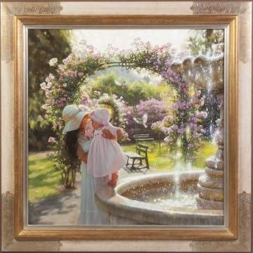 Andrei Belichenko (Russian, B 1974) & Maria Boohtiyarova  (Russian, 20/21st century) "Au Bord de La Fontaine"