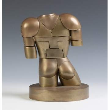 Bronze Armored Torso Puzzle Sculpture 