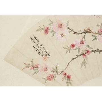 Two Chinese Watercolor Fans