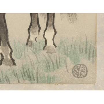 Japanese Woodblock Print of a Horse