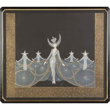 Romain (Erte) De Tirtoff  (Russian/French, 1892-1990) "Queen of the Nighte" 
