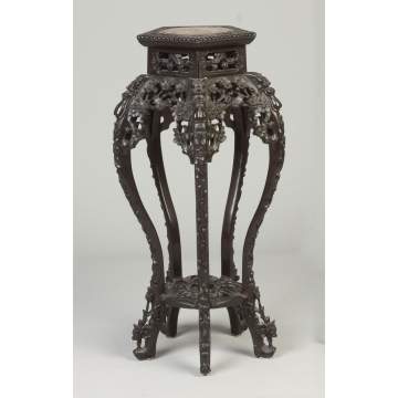 Chinese Carved Hardwood Stand