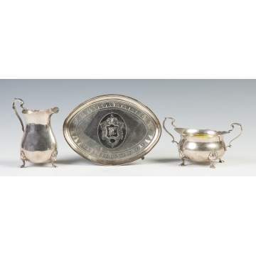 Sterling Silver Creamer & Sugar & Salver