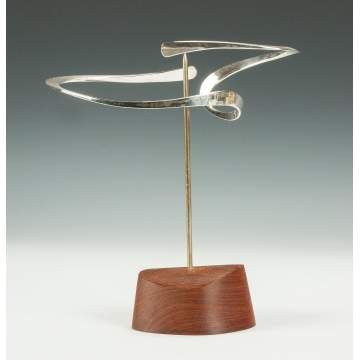 Russell Secrest (Rochester, NY) Silver Mobile with Teakwood Base