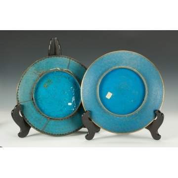 Two Japanese Cloisonné Plates