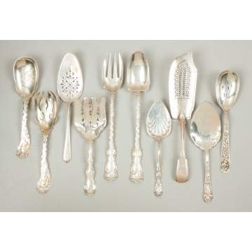 Ten Various Sterling Silver Serving Pieces