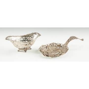 Two Sterling Silver Reticulated Table Articles