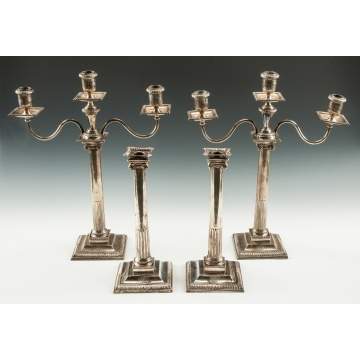 Classical English Sterling Silver Candelabras & Candlesticks
