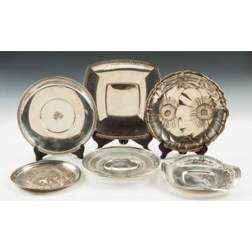 Six Sterling Silver Trays