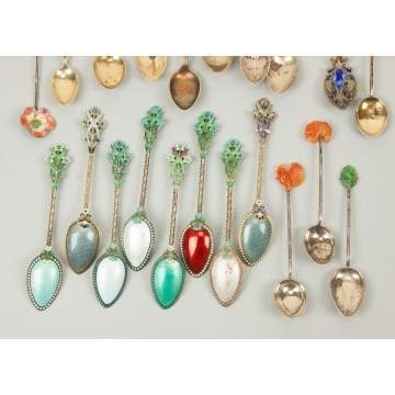 Various Enameled Demitasse Spoons