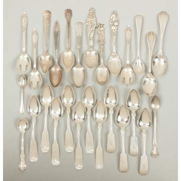 Group of Various Sterling & Coin Silver Flatware
