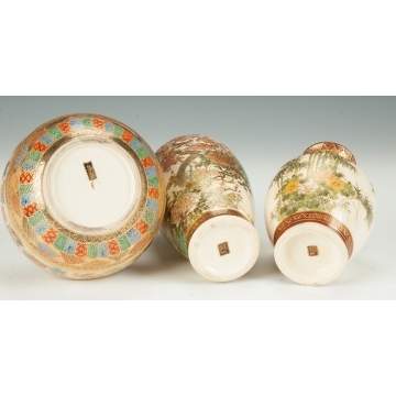 Three Japanese Satsuma Vases
