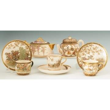 Group of Japanese Satsuma Teapots, Cups & Saucers
