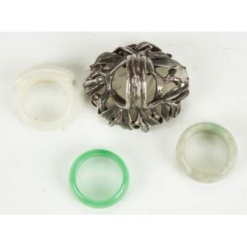 Four Chinese Jade Rings