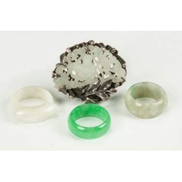 Four Chinese Jade Rings