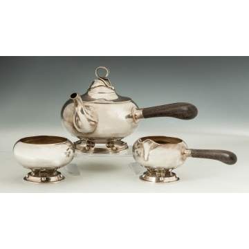 Allan Adler Sterling Silver Three Piece Tea Set