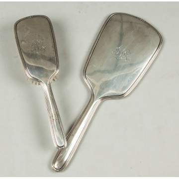 Sterling Silver Mirror & Brush