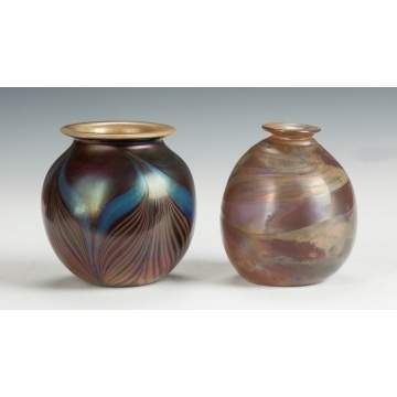 Two Contemporary Art Glass Vases 