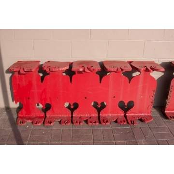 Albert Leon Wilson (Rochester, NY, 1920-1999) Pair of Cast Iron Stylized Owl Benches