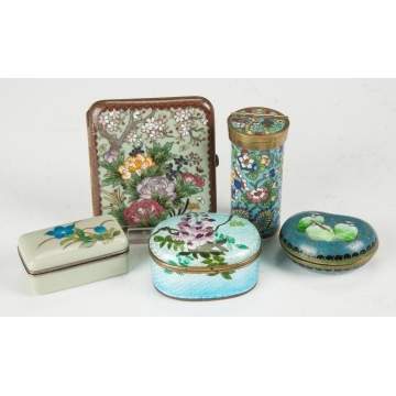 Group of Asian Enameled & Cloisonné Boxes