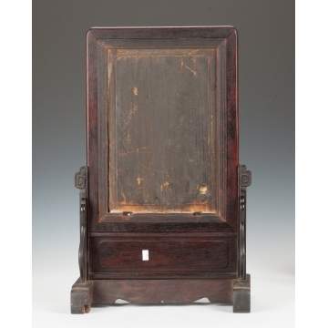 Chinese Carved Hardwood Table Mirror