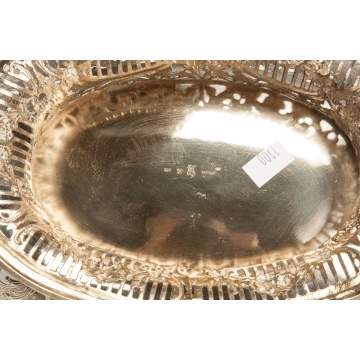 German Silver Centerpiece with Glass Insert