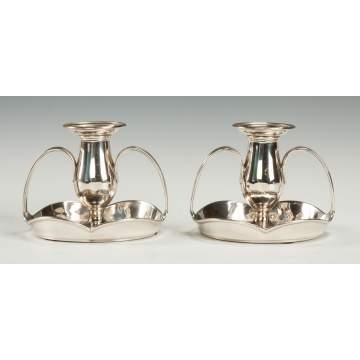 Pair of Howard & Co., NY, Sterling Silver Art Nouveau Candlesticks