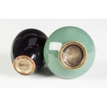 2 Japanese Cloisonné Vases with Butterflies