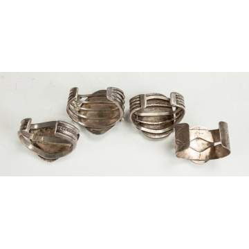 4 Turquoise and Hard Stone Navajo Bracelets