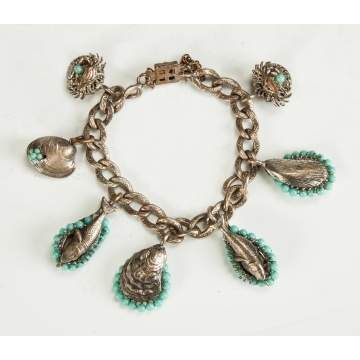 Vintage Silver & Turquoise Bracelet 