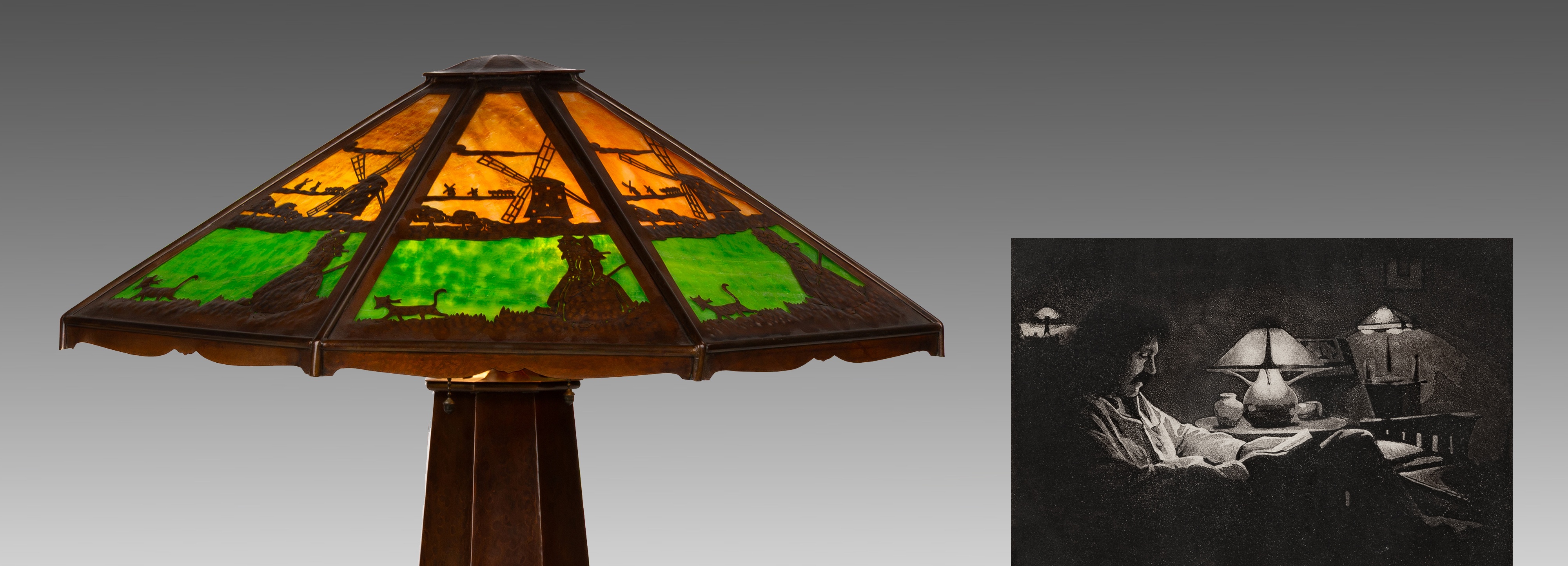 Rare Charles P. Limbert Lighthouse Lamp