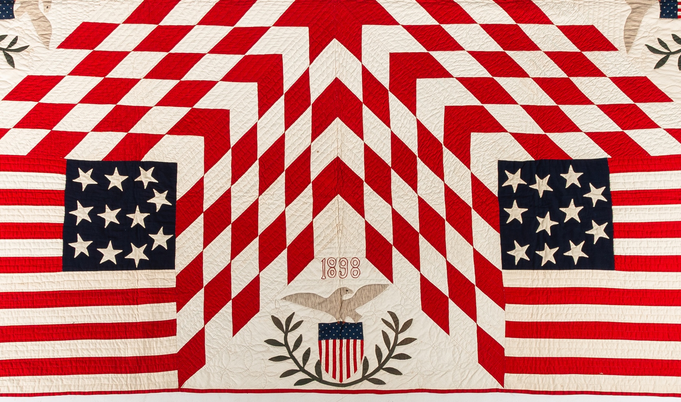 Detail of a Rare Patriotic Quilt