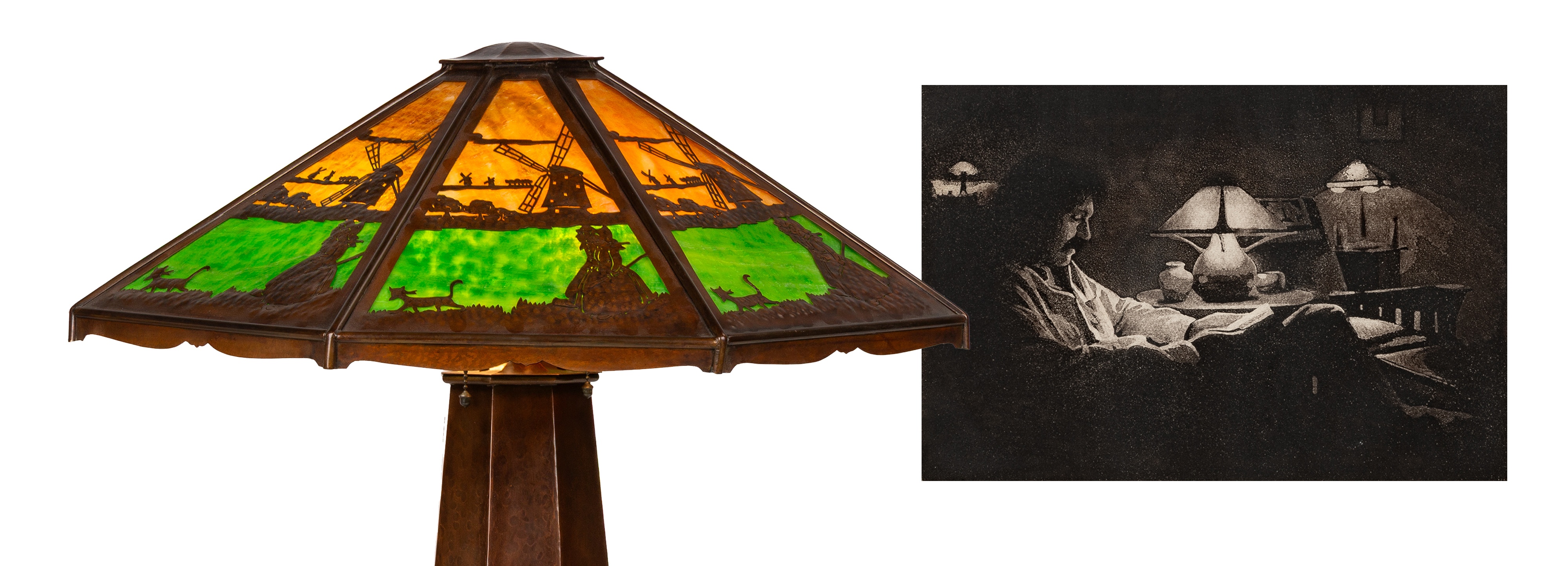 Rare Charles P. Limbert Lighthouse Lamp