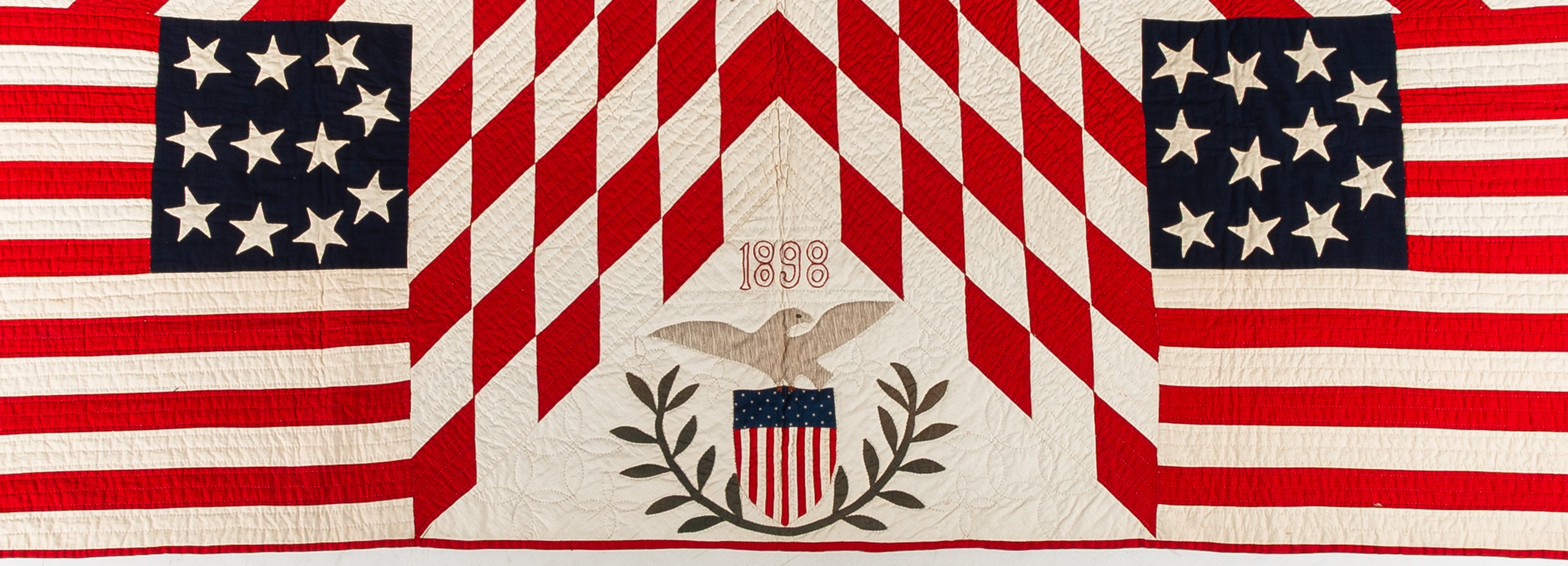 Detail of a Rare Patriotic Quilt