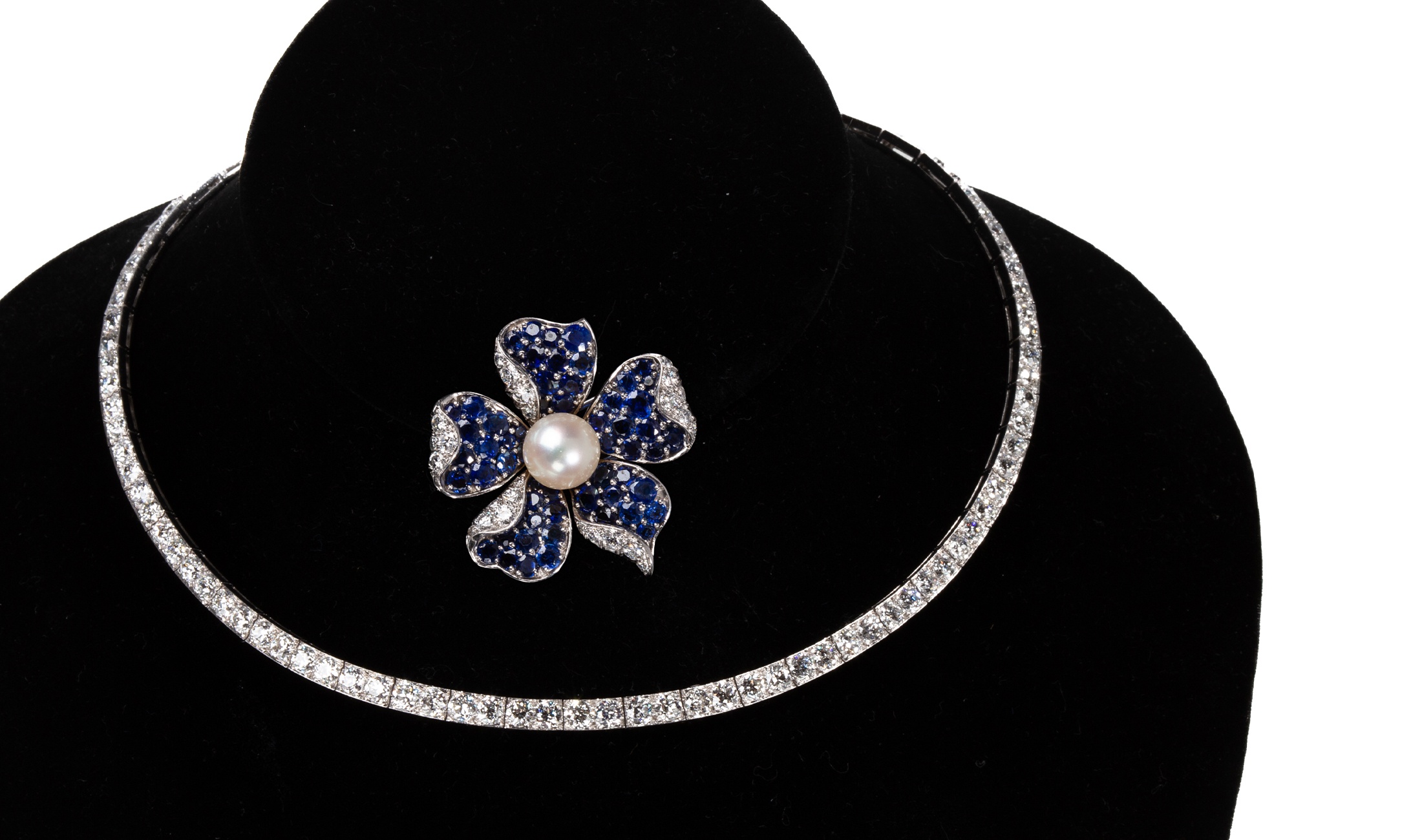 Van Cleef & Arpels, "Fleur" Clip & Necklace